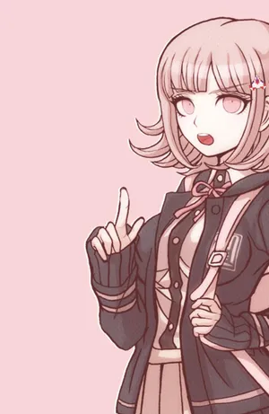 Chiaki Nanami Pink Background Wallpaper