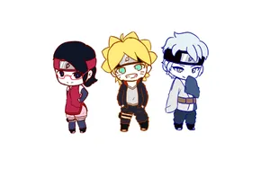 Chibi Boruto Sarada And Mitsuki Wallpaper