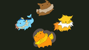 Chibi Jolteon And Eeveelutions Wallpaper