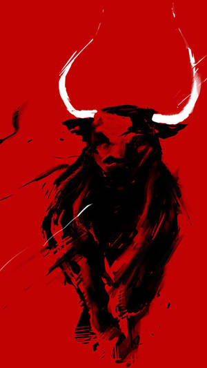 Chicago Bulls Digital Mascot Painting Wallpaper