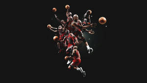 Chicago Bulls Jordan Different Poses Wallpaper