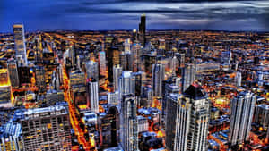 Chicago Cityscape At Night Wallpaper