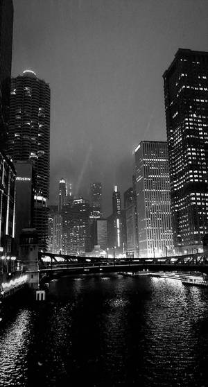 Chicago River At Night Wallpaper