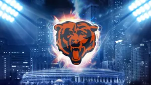 Chicago Sports Bears Against City Lights Wallpaper
