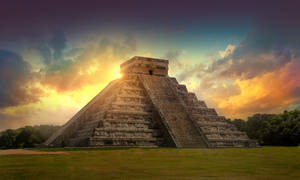 Chichen Itza Beautiful Sunset Wallpaper