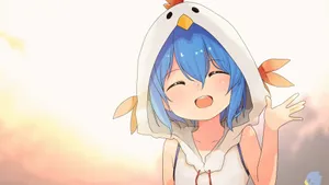 Chicken Anime Girl Hoodie Wallpaper