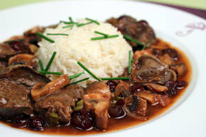 Chicken Livers In Mushroom Port Sauce Wallpaper