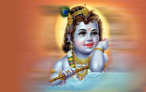 Child Lord Krishna 3d Wallpaper