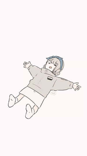 Chilling With Anime White Wallpaper