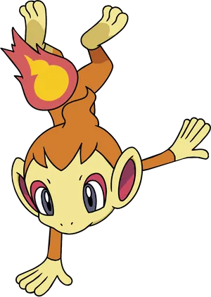Chimchar Doing A Hand Stand Wallpaper