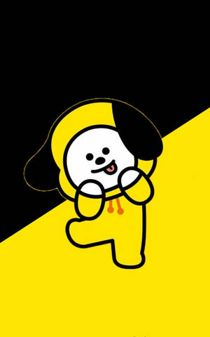 Chimmy Bt21 In Black And Yellow Wallpaper