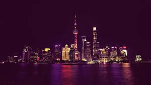 China Cityscape Neon City Wallpaper