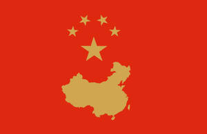 China Flag And Country Shape Wallpaper