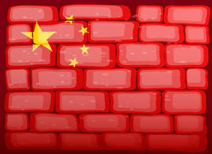 China Flag Bricks Wallpaper