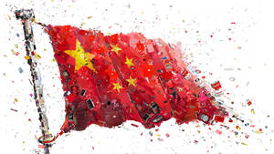 China Flag Mosaic Wallpaper