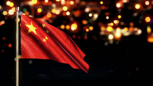 China Flag Sparkles Wallpaper