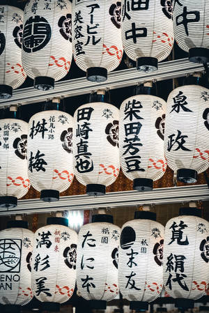 Chinese Hanzi Lanterns Wallpaper