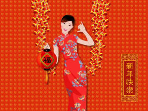 Chinese New Year Anime Girl Wallpaper