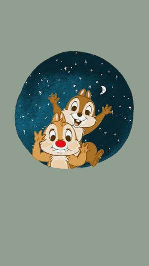 Chip N Dale Inside The Circle Wallpaper