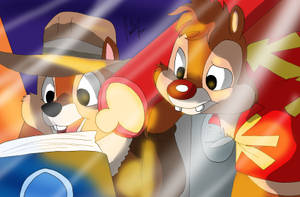 Chip N Dale Reading A Book Wallpaper