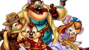 Chip N Dale Rescue Rangers Looking Happy Wallpaper