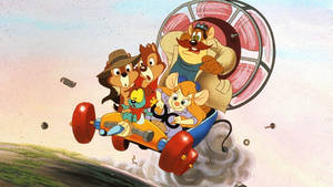 Chip N Dale Riding With Friends Wallpaper