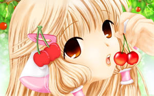 Chobits Chi Loves Cherries Wallpaper