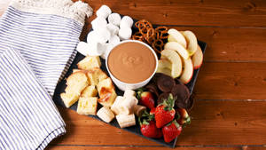 Chocolate Fondue Dessert Wallpaper