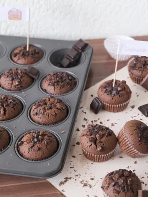 Chocolate Muffins On Pan Wallpaper