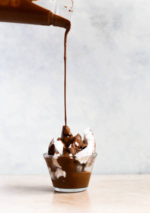 Chocolate Syrup Coconut Meat Wallpaper