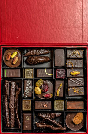 Chocolates In Red Box Wallpaper