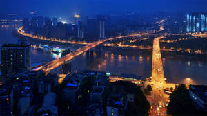 Chongqing China Aesthetic City Lights Wallpaper