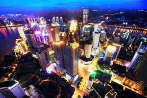 Chongqing China City Lights Wallpaper