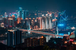 Chongqing China Cityscape Aerial Nightview Wallpaper