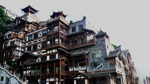 Chongqing China Hongyadong Architecture Wallpaper