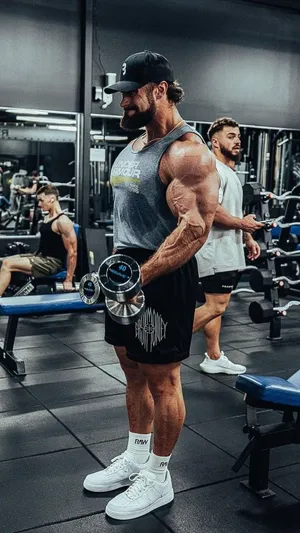 Download free Chris Bumstead With Gymshark Tank Top Wallpaper