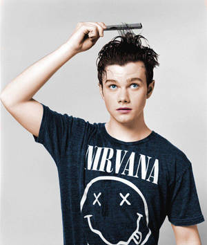 Chris Colfer In Nirvana Shirts Wallpaper
