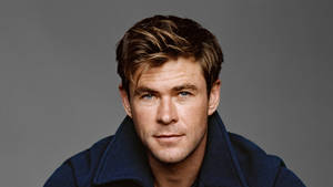Chris Hemsworth In Blue Jacket Wallpaper