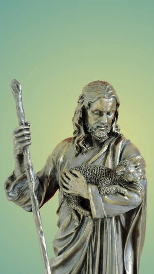 Christ Silver Figurine Jesus Phone Wallpaper