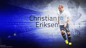 Christian Eriksen Blue And White Backdrop Wallpaper