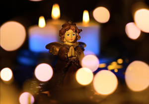 Christmas Angel Bokeh Design Wallpaper