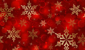 Christmas Background With Gold Snowflakes Wallpaper