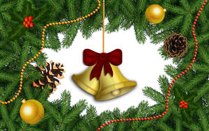 Christmas Bell Pinecone Wallpaper