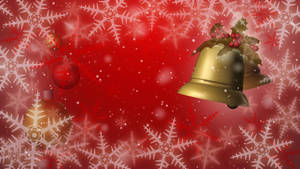 Christmas Bells Red Snowflakes Wallpaper