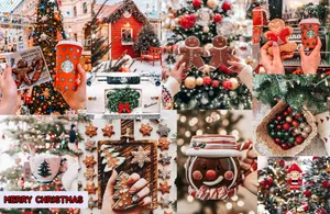 Christmas Collage Laptop Gingerbread Man Wallpaper