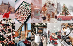 Christmas Collage With Christmas Decorations And Decorations Wallpaper