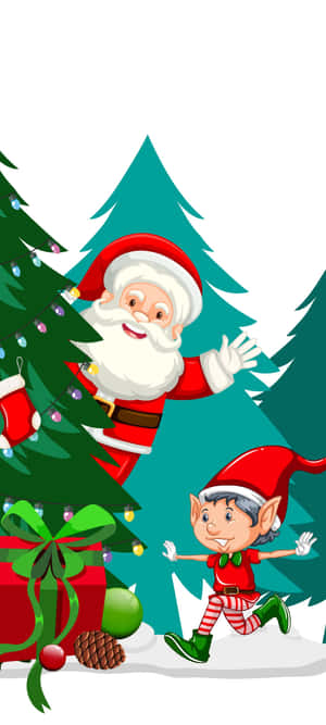 Christmas Elves Making Toys For Santa Wallpaper