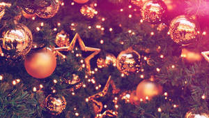Christmas Laptop Background With Christmas Baubles Wallpaper