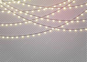 Christmas Lights On Transparent Background Wallpaper