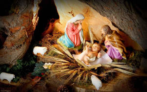 Christmas Nativity Scene Figure Display Wallpaper